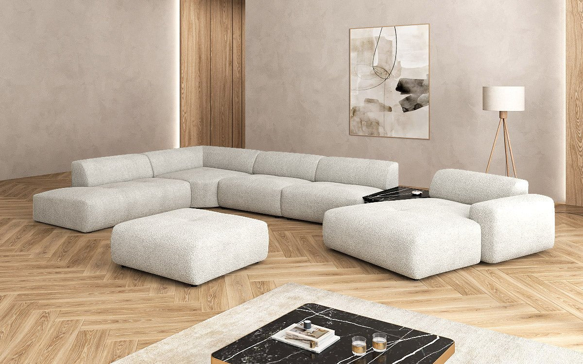Designer Wunnlandschaft Calm mat Beistellhocker a Bouclé