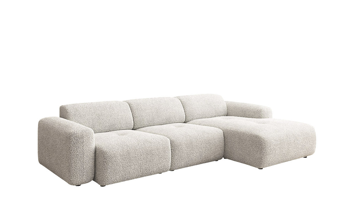 Designer L Sofa Roueg am Bouclé