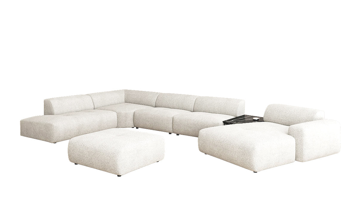 Designer Wunnlandschaft Calm mat Beistellhocker a Bouclé