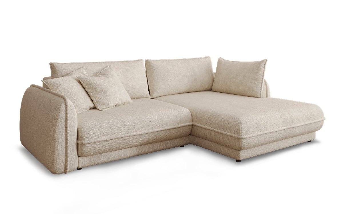 Designer Sofa Mojave II Stoff mat Schloffunktion an Stauraum