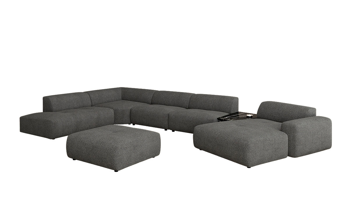 Designer Wunnlandschaft Calm mat Beistellhocker a Bouclé