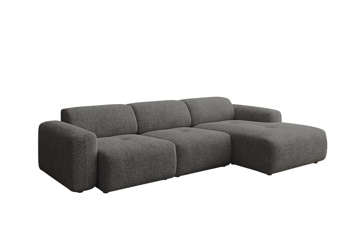 Designer L Sofa Roueg am Bouclé