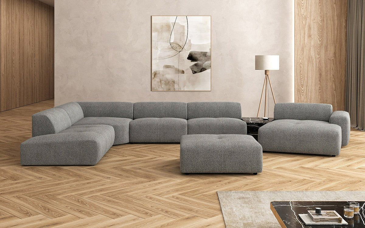 Designer Wunnlandschaft Calm mat Beistellhocker a Bouclé