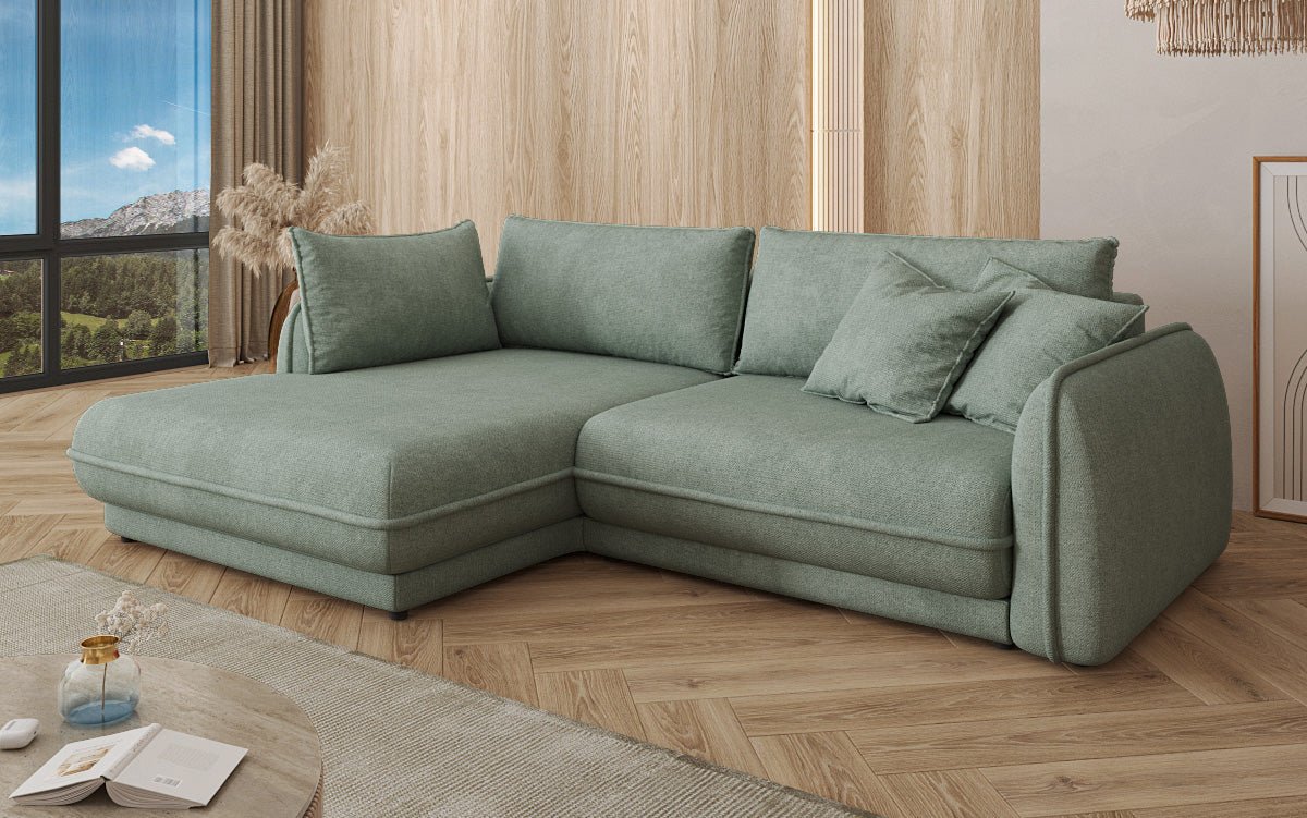 Designer Sofa Mojave II Stoff mat Schloffunktion an Stauraum