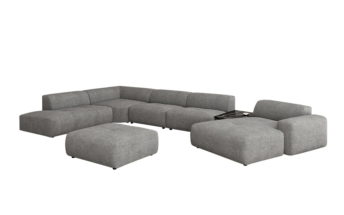 Designer Wunnlandschaft Calm mat Beistellhocker a Bouclé