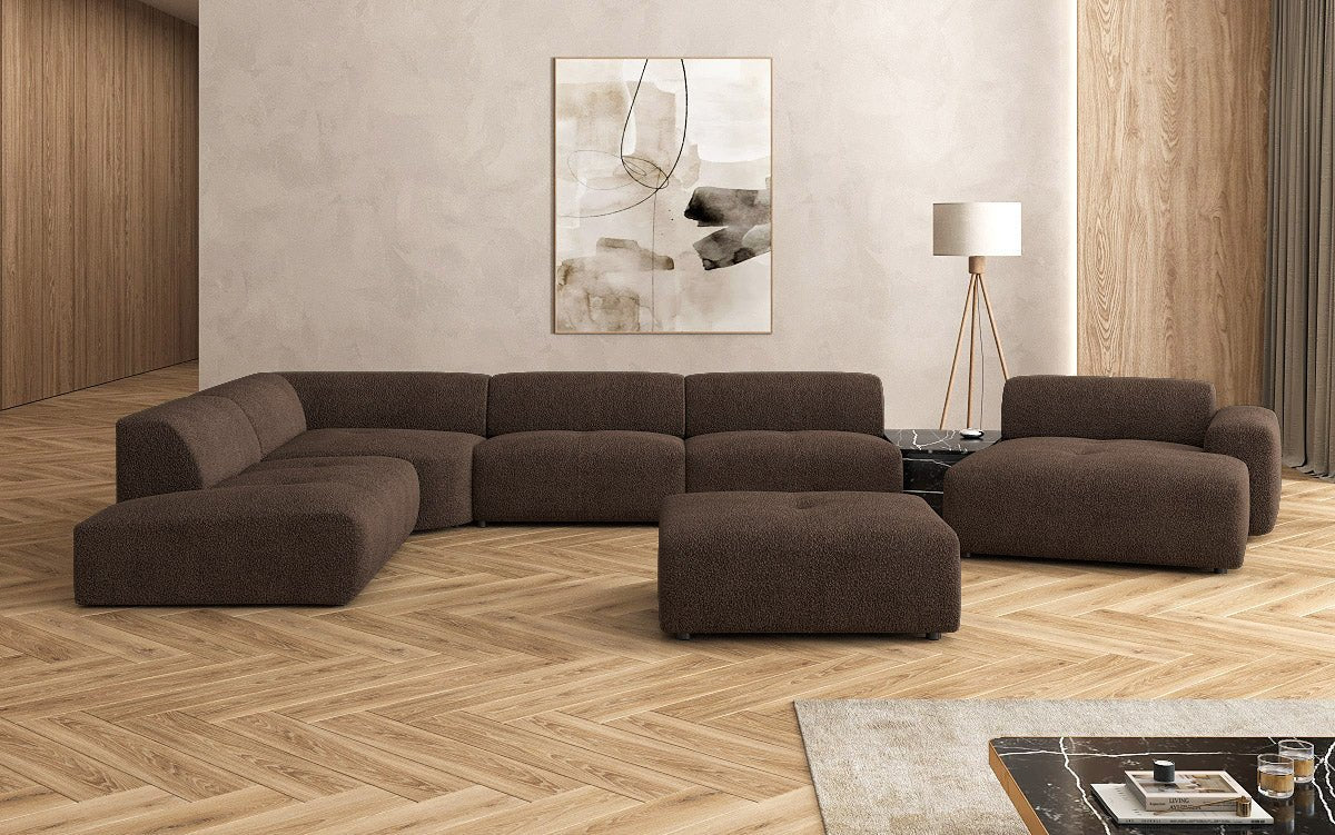 Designer Wunnlandschaft Calm mat Beistellhocker a Bouclé