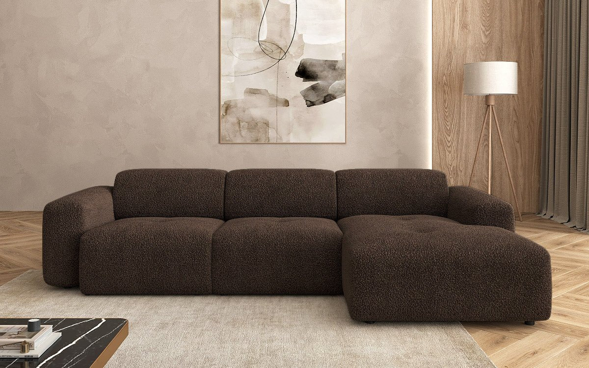 Designer L Sofa Roueg am Bouclé
