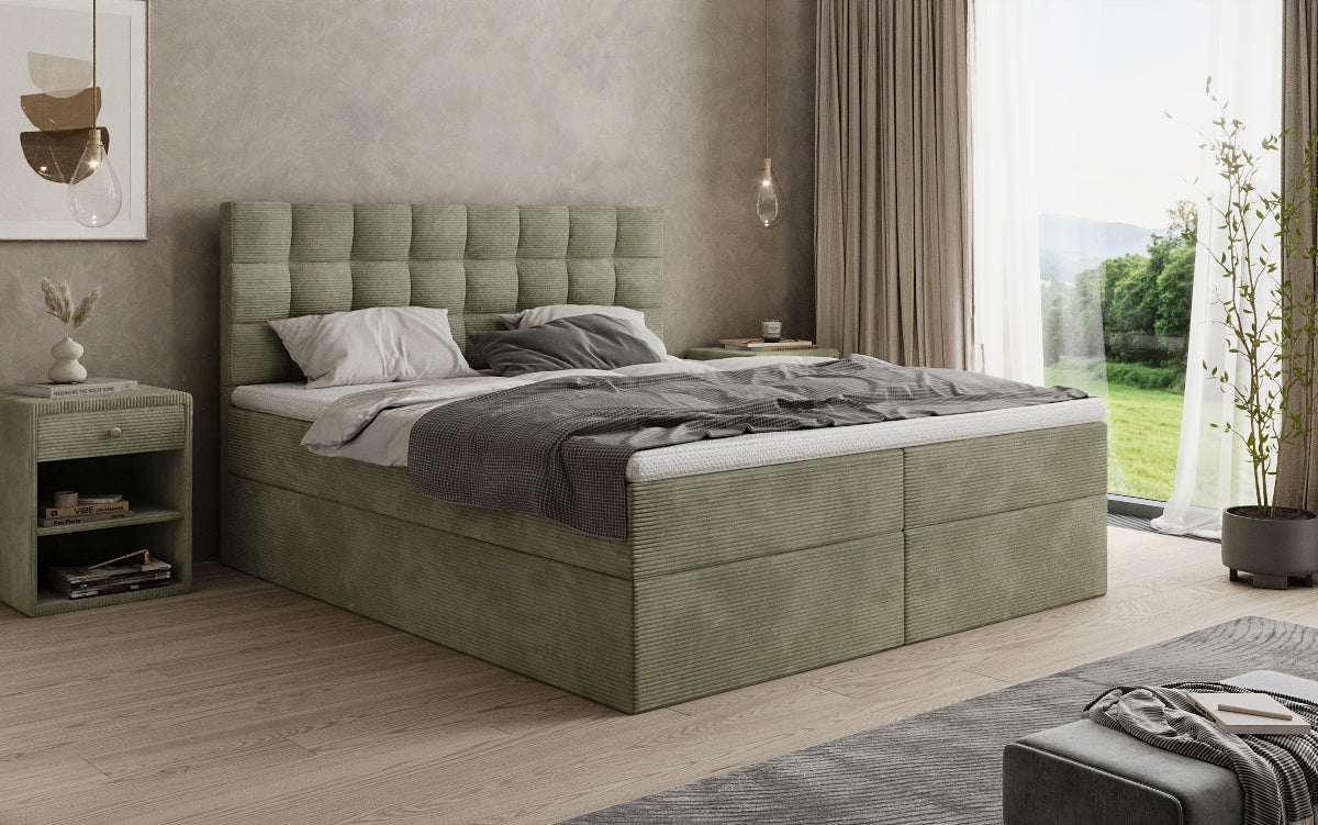 Boxspringbett Como an Cord mat Stauraum