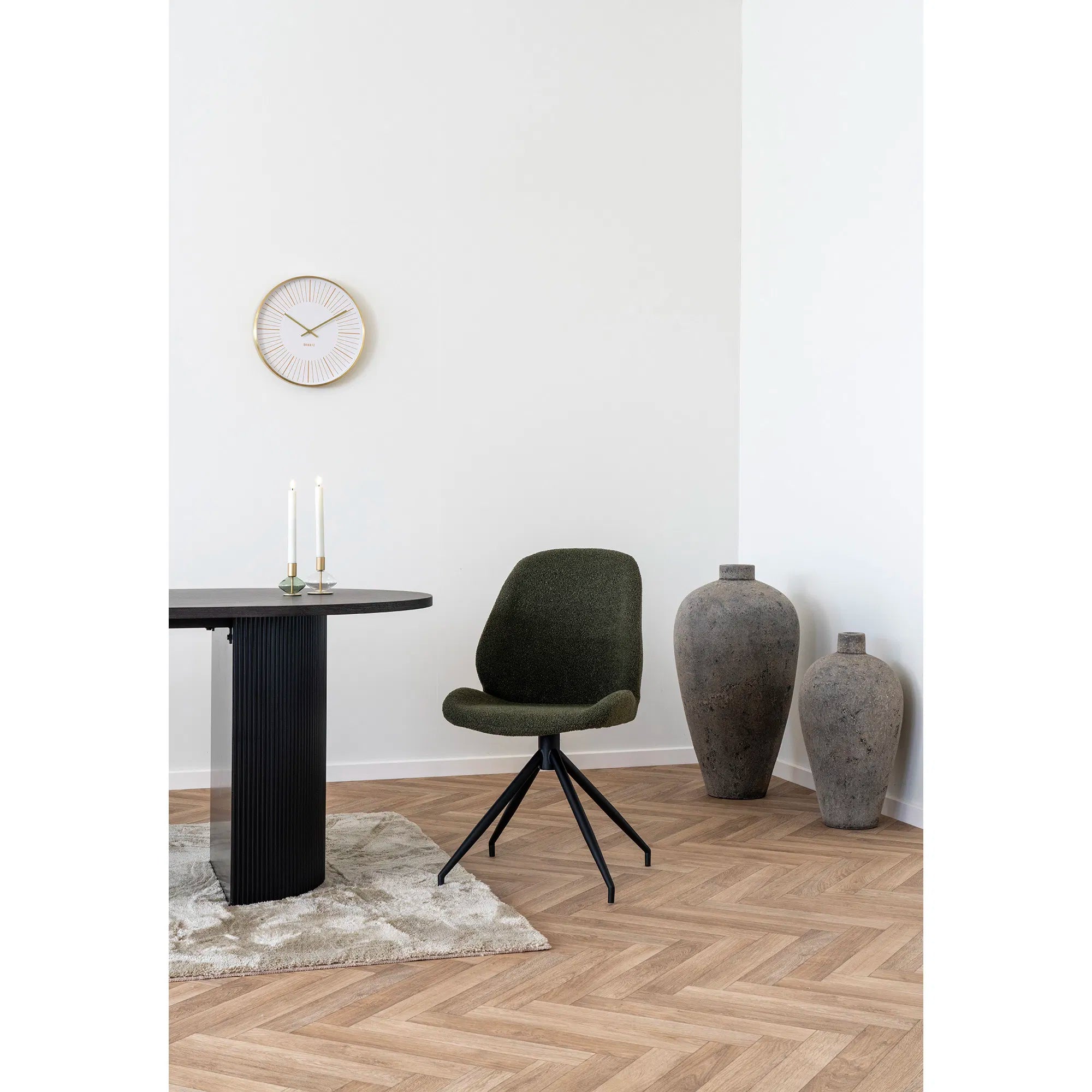 2er Set - Designerstull Lissabon Bouclé mat Dréifunktioun