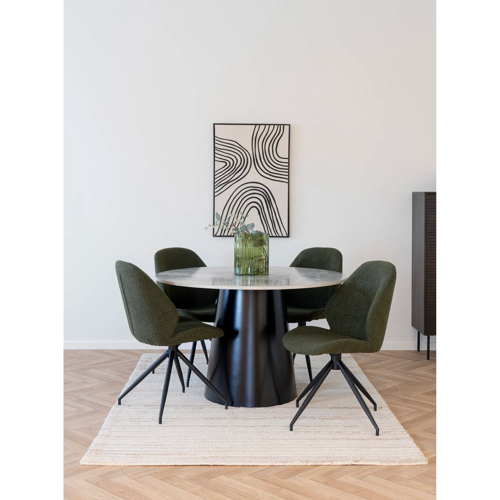 2er Set - Designerstull Lissabon Bouclé mat Dréifunktioun