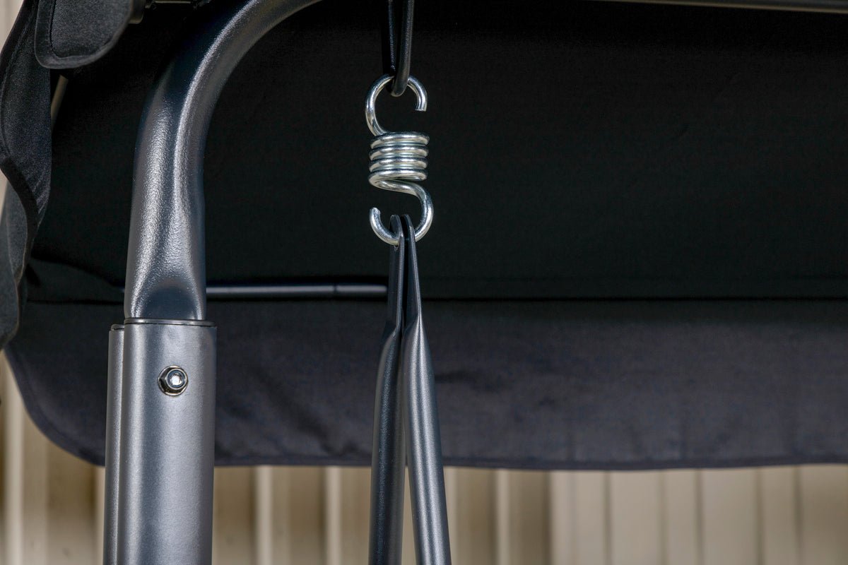 Gaart Hollywoodschaukel Madeira - mat Polyesterbezuch a Stolgestell a Schwaarz