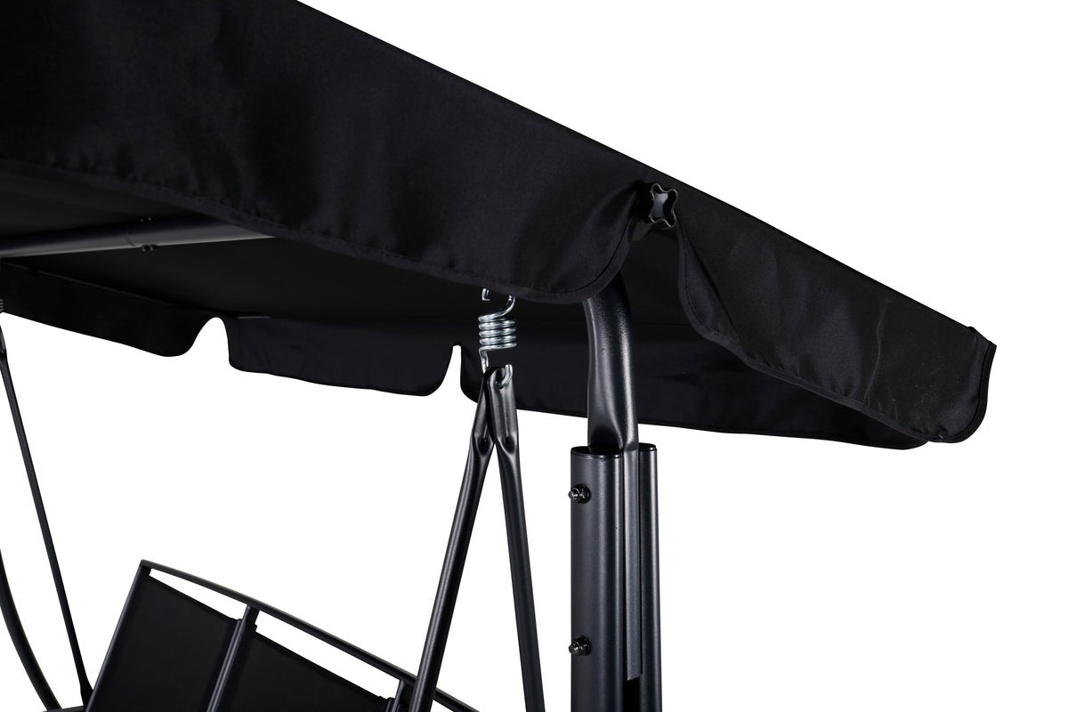 Gaart Hollywoodschaukel Madeira - mat Polyesterbezuch a Stolgestell a Schwaarz