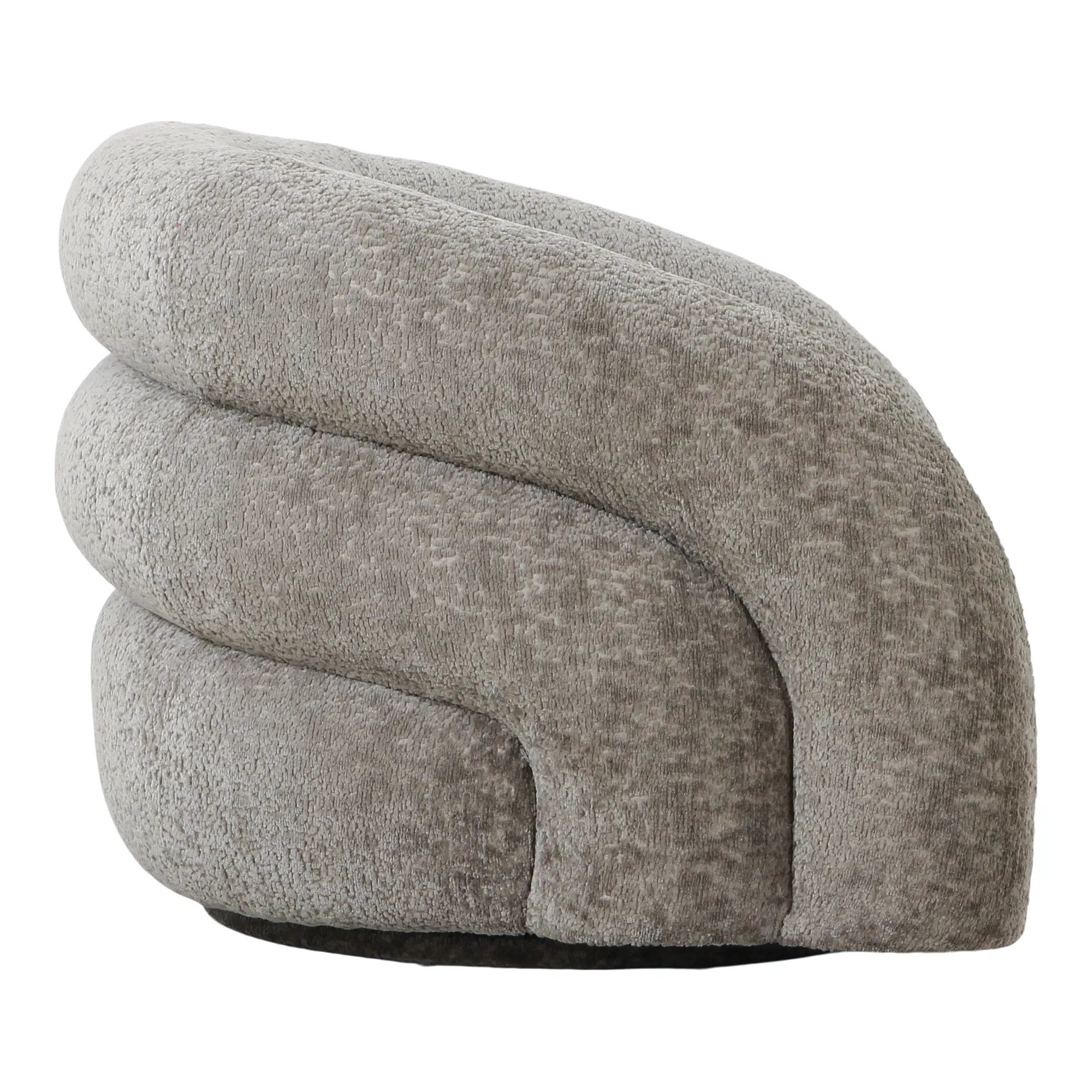 Designer Sofa-Sessel Korfu mat Dréifunktioun a Sand Bouclé