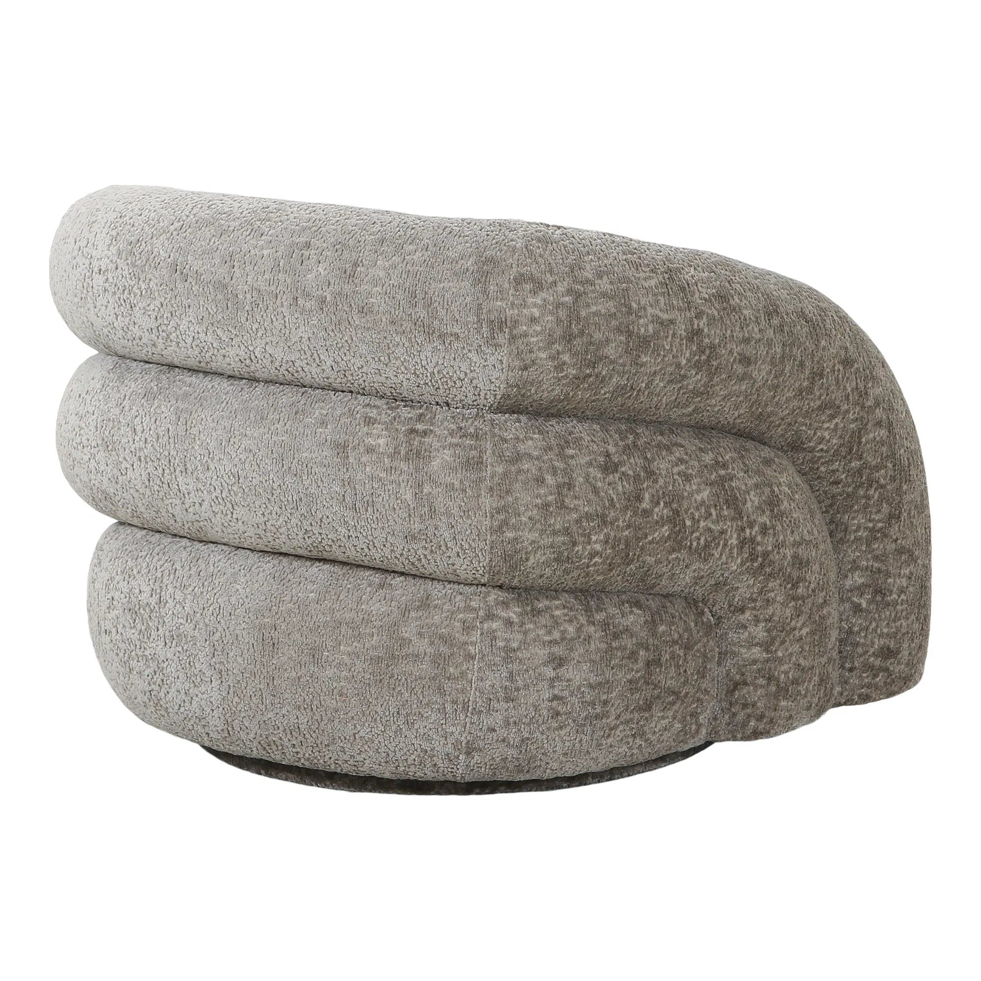 Designer Sofa-Sessel Korfu mat Dréifunktioun a Sand Bouclé
