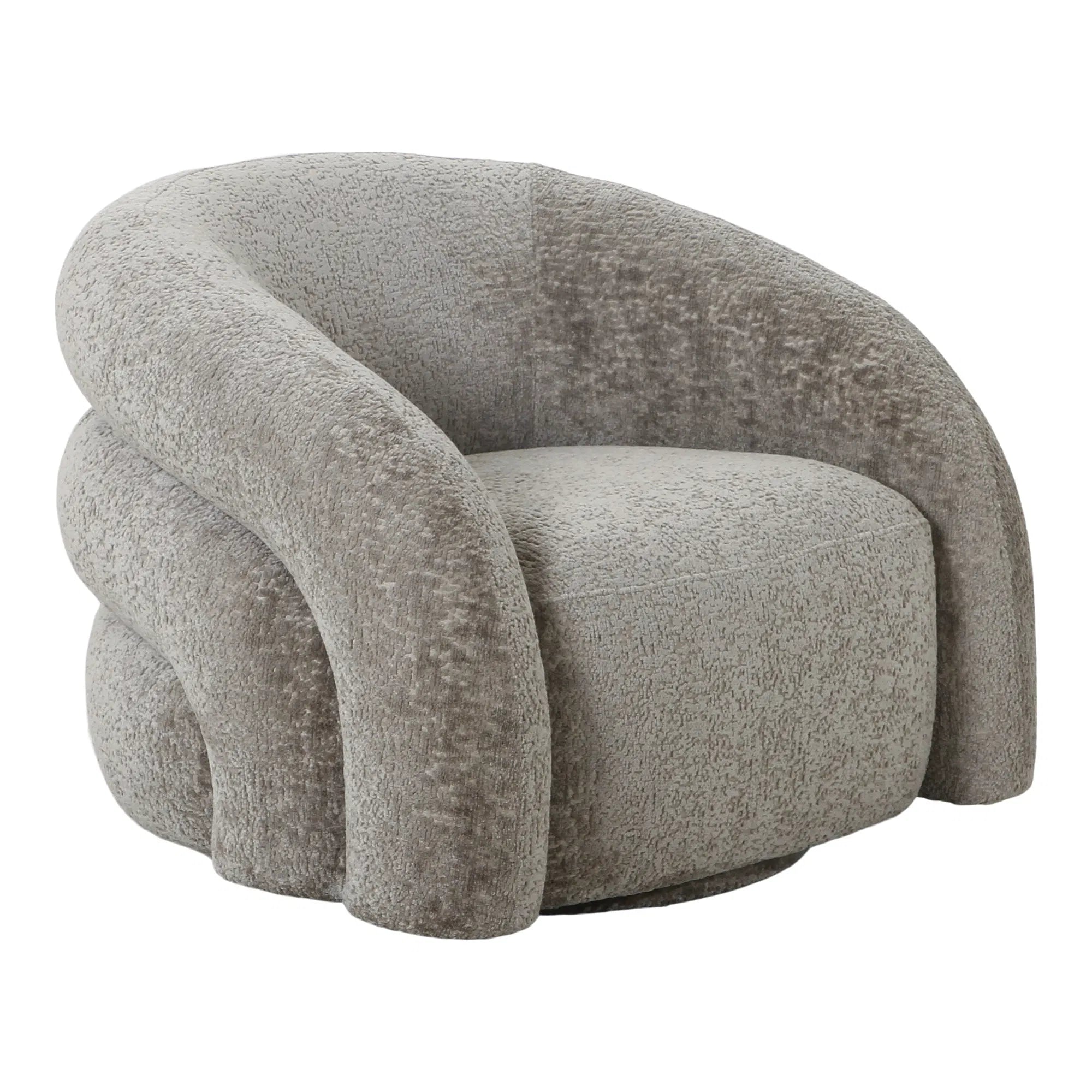 Designer Sofa-Sessel Korfu mat Dréifunktioun a Sand Bouclé