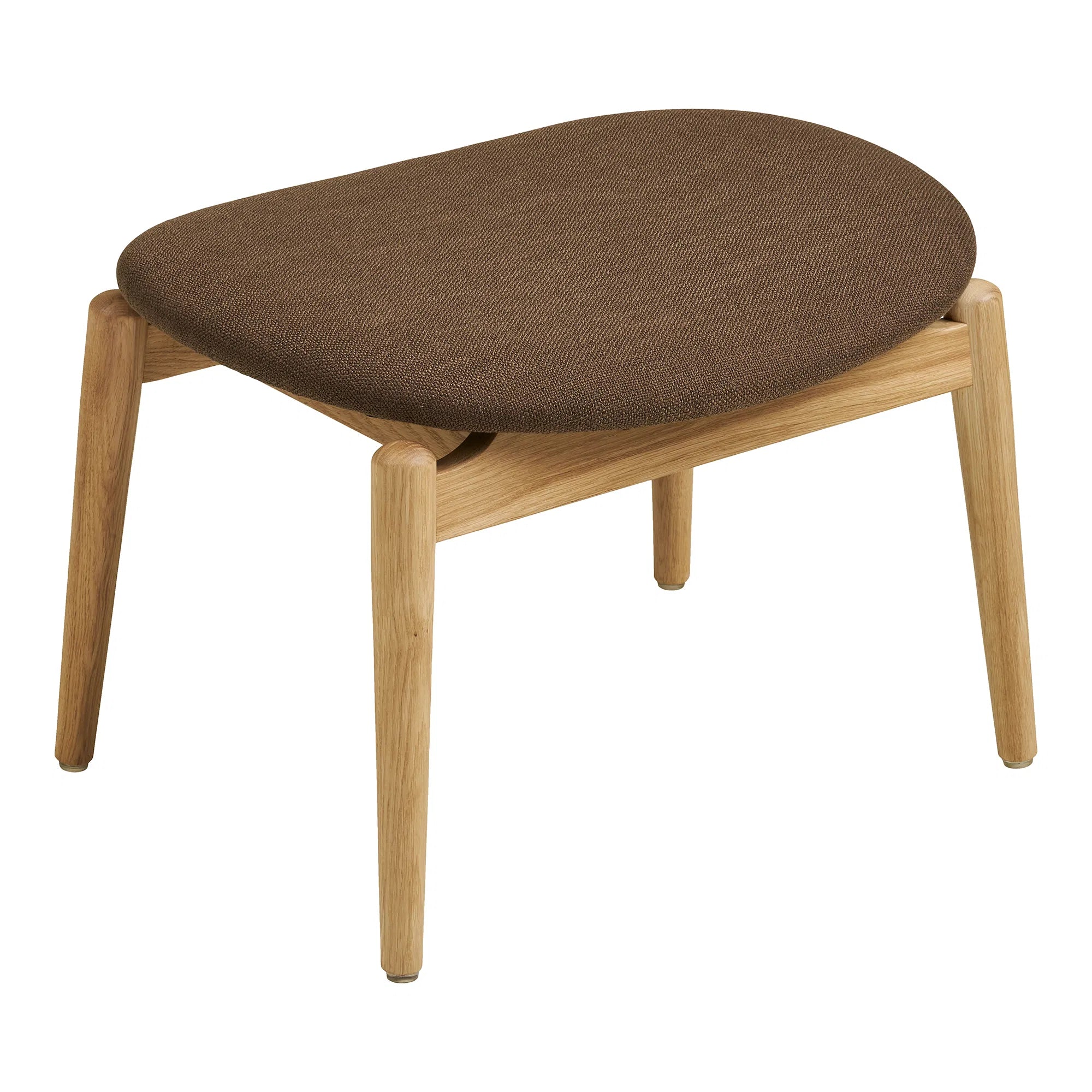 Designer Sëtz Agnar Set mat Beistellhocker aus Eech