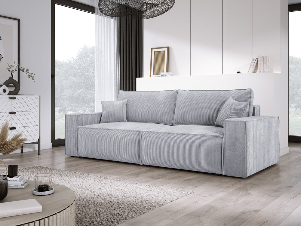Designer Sofa Velanova 3 Sitzer Cord mit Schlaf- und Klappfunktion