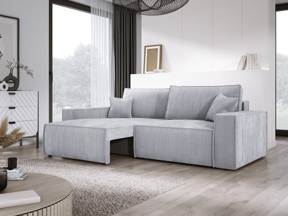 Designer Sofa Velanova 3 Sitzer Cord mit Schlaf- und Klappfunktion