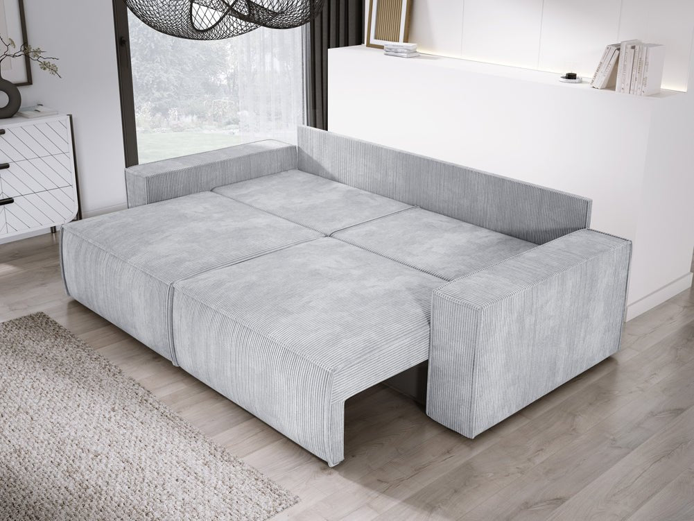Designer Sofa Velanova 3 Sitzer Cord mit Schlaf- und Klappfunktion