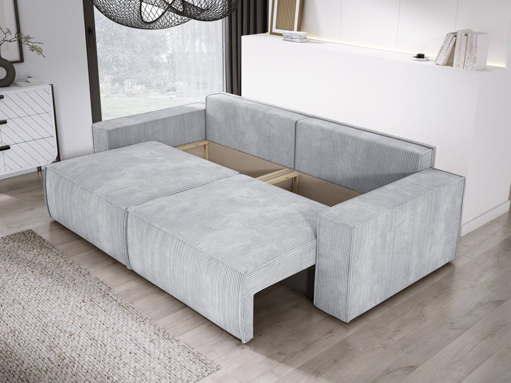 Designer Sofa Velanova 3 Sitzer Cord mit Schlaf- und Klappfunktion