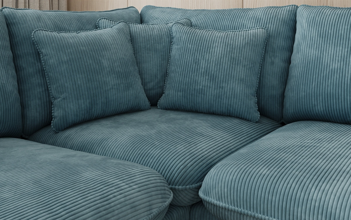 Designer-Ecksofa Laguna mat Metallféiss a Cord