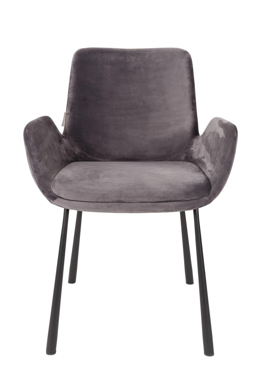 Sessel Brit 2er-Set – aus Samt in Grau
