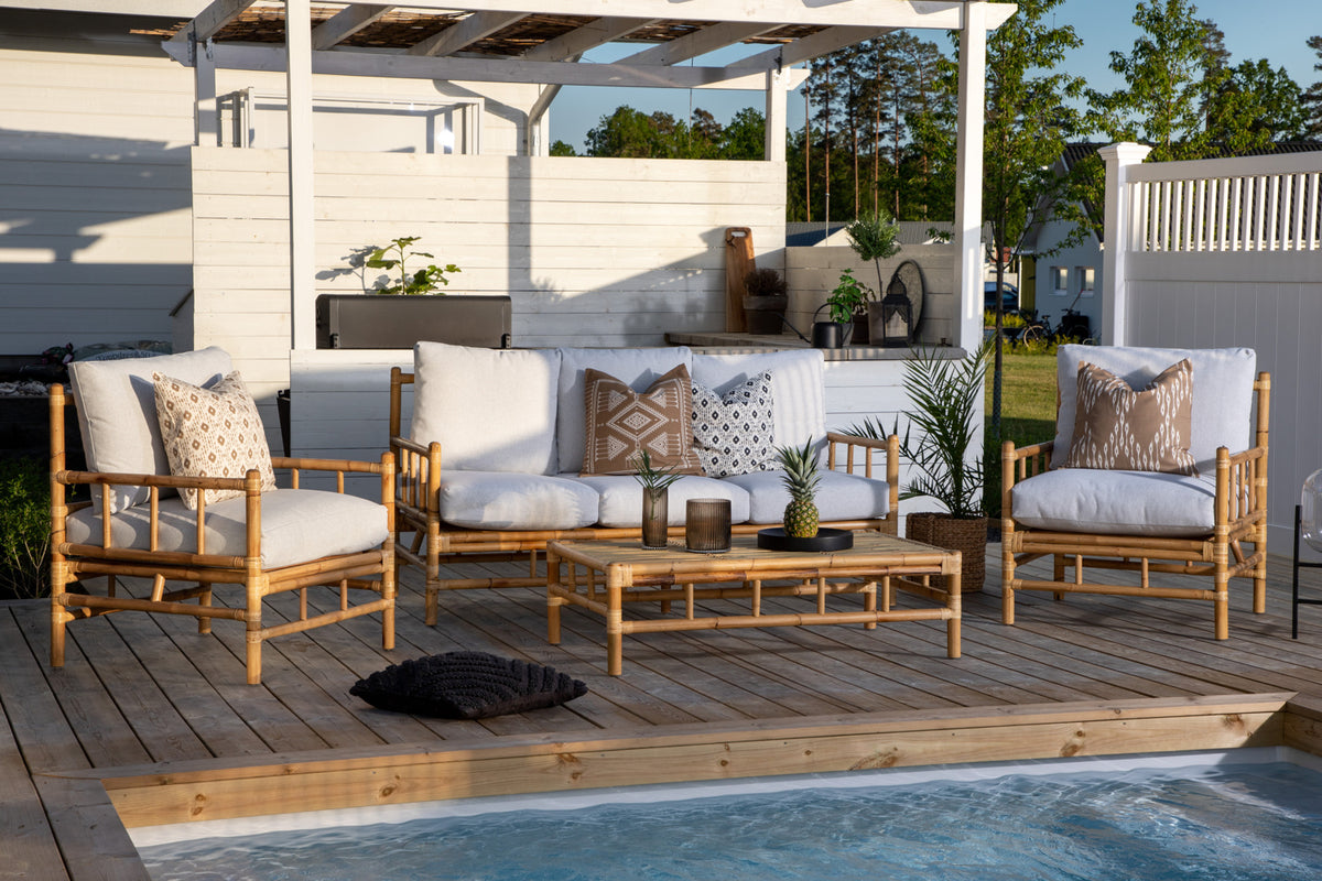 Gaart Couchtisch Zypern - Aus Rattan a Bambus an natierlecher Optik