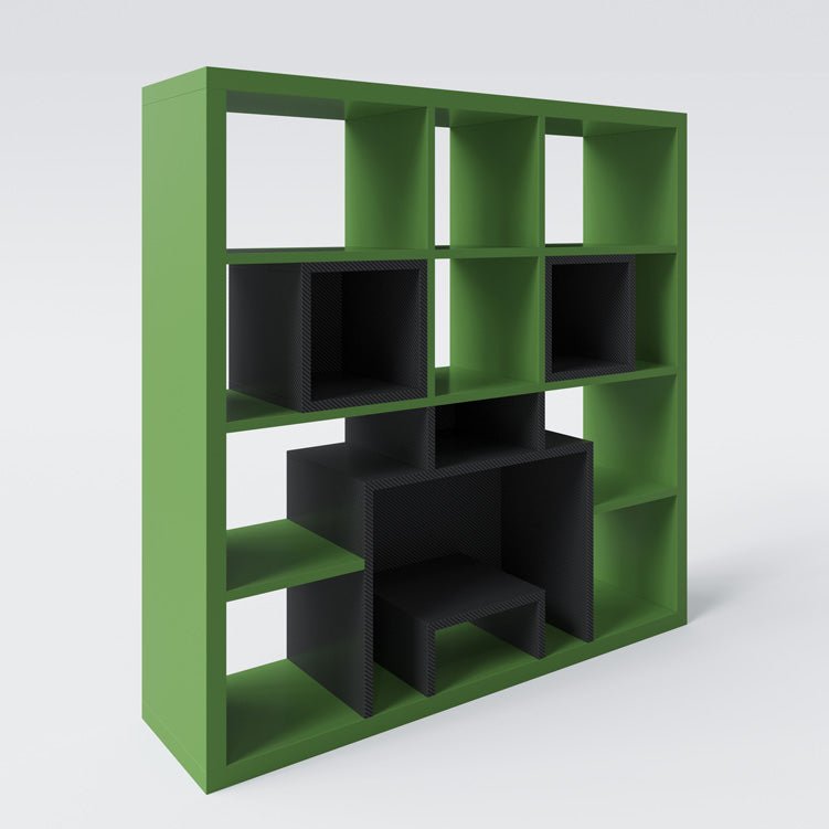 Minecraft Bicherregal „Creeper Cubes“ – mat 12 Fächer & Pixel-Design