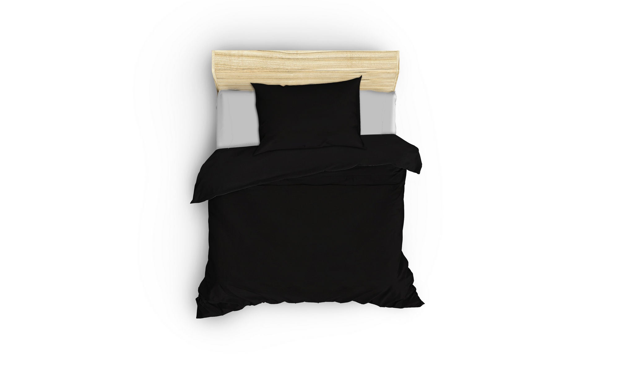 Premium Satin Bettwäschegarnitur Schwarz