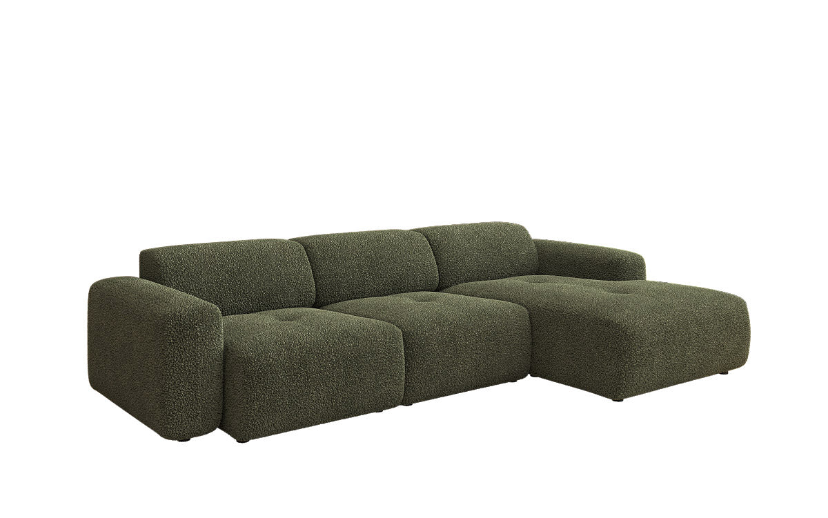 Designer L Sofa Roueg am Bouclé