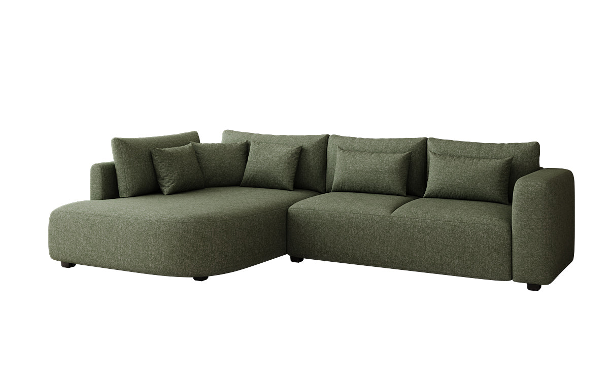 Designer-Ecksofa Ando mat breeder Ottomane aus Strukturstoff