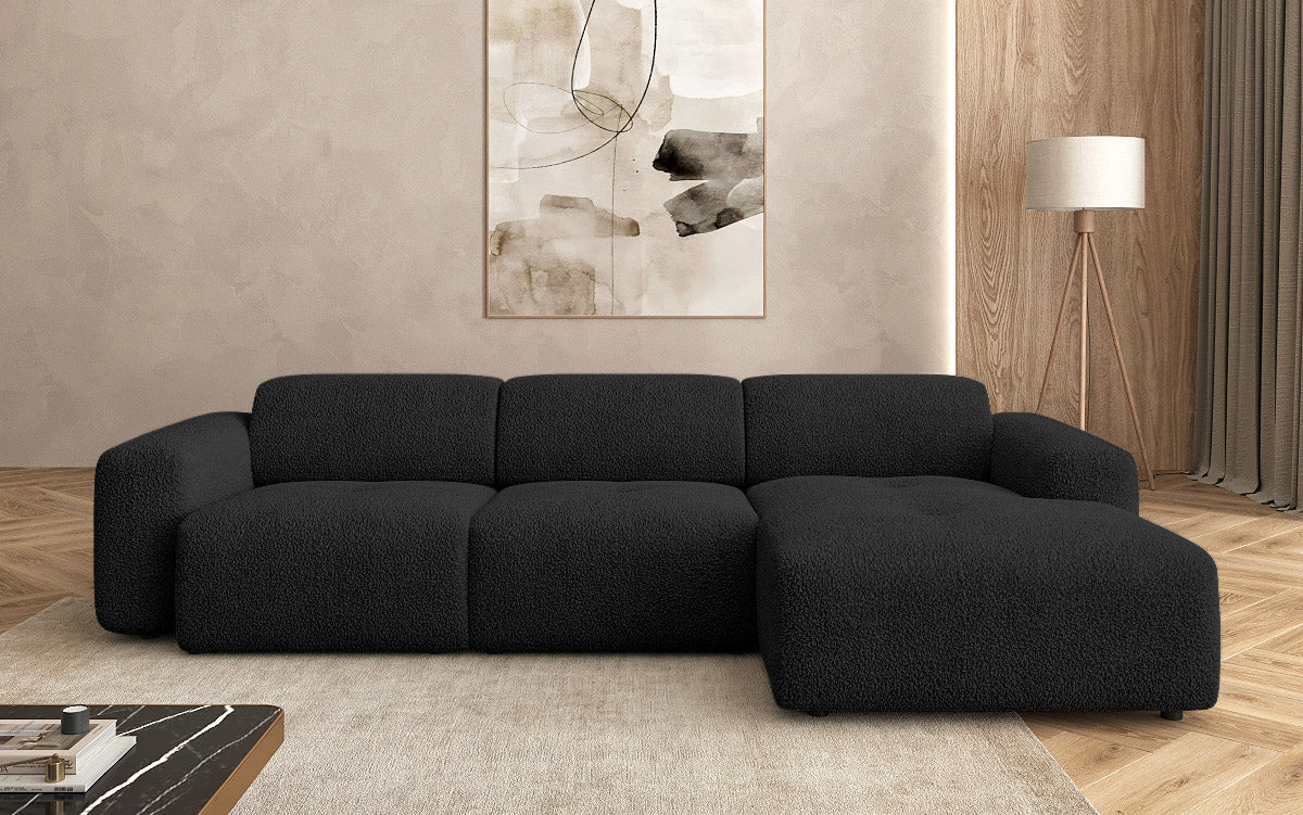 Designer L Sofa Roueg am Bouclé