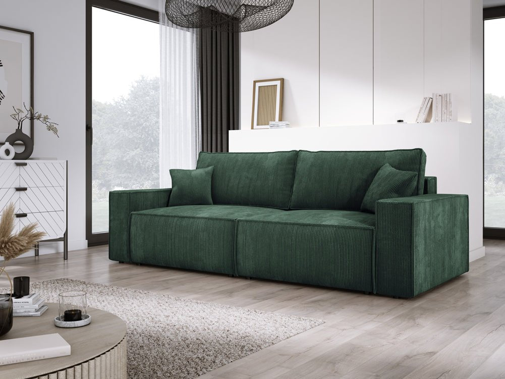 Designer Sofa Velanova 3 Sitzer Cord mit Schlaf- und Klappfunktion
