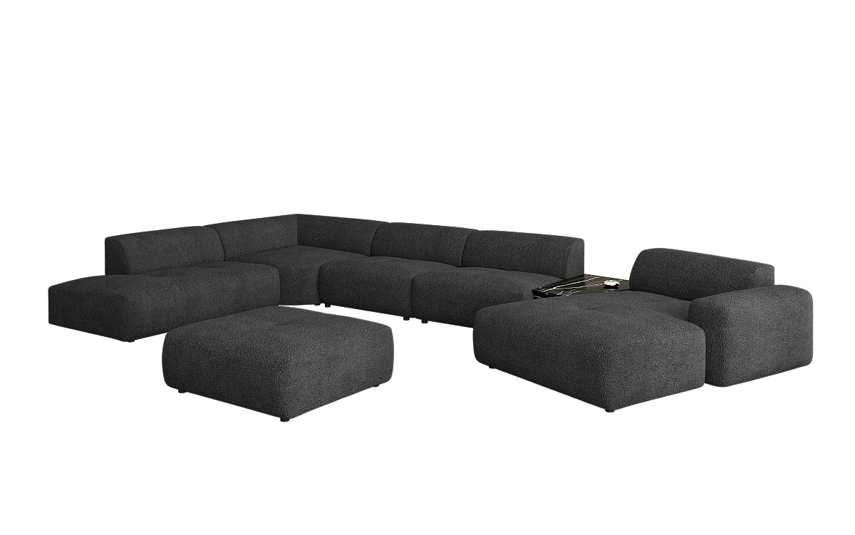 Designer Wunnlandschaft Calm mat Beistellhocker a Bouclé