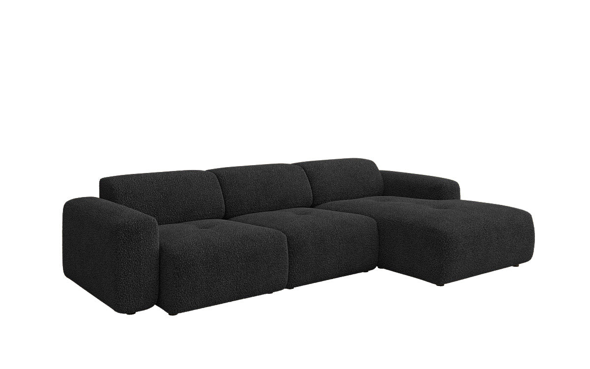 Designer L Sofa Roueg am Bouclé