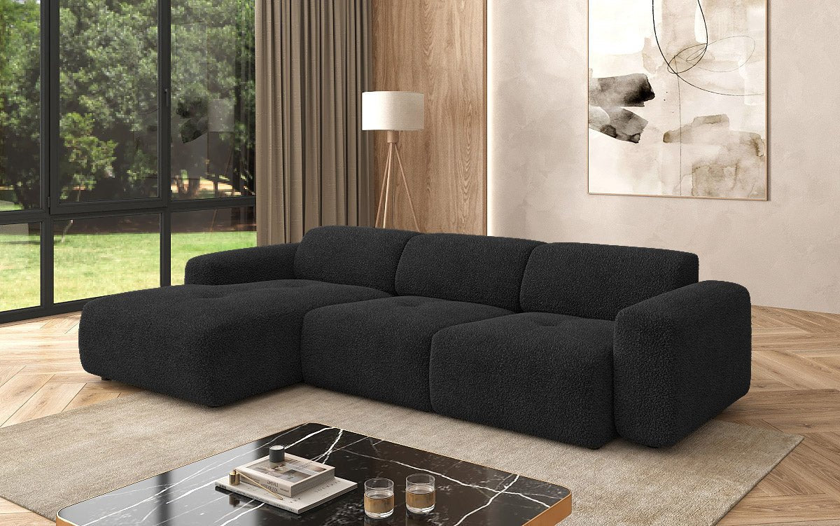 Designer L Sofa Roueg am Bouclé