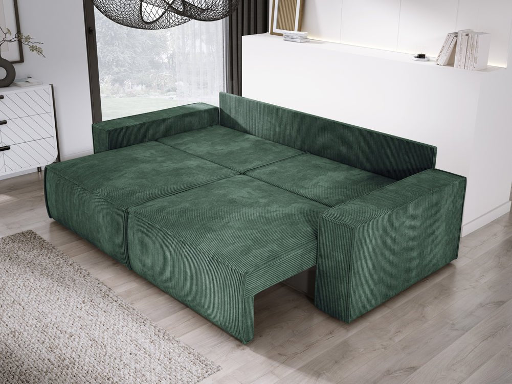 Designer Sofa Velanova 3 Sitzer Cord mit Schlaf- und Klappfunktion