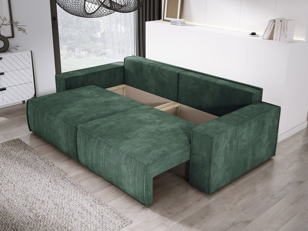 Designer Sofa Velanova 3 Sitzer Cord mit Schlaf- und Klappfunktion
