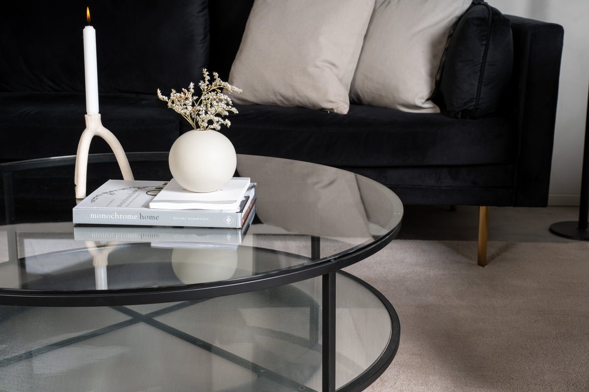 Couchtisch Janos - mat zwou ronnen Glasplacken