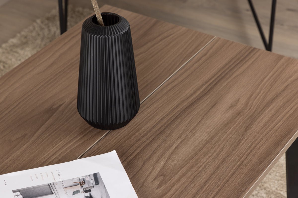 Couchtisch Hator - mat Stolgestell an Walnussoptiq