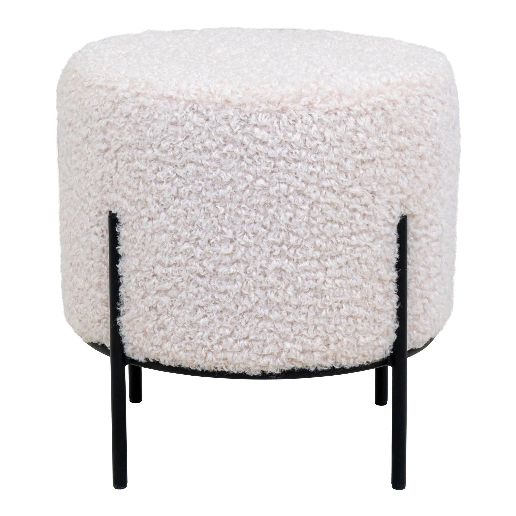 Beistellhocker Hanna a Bouclé Teddystoff