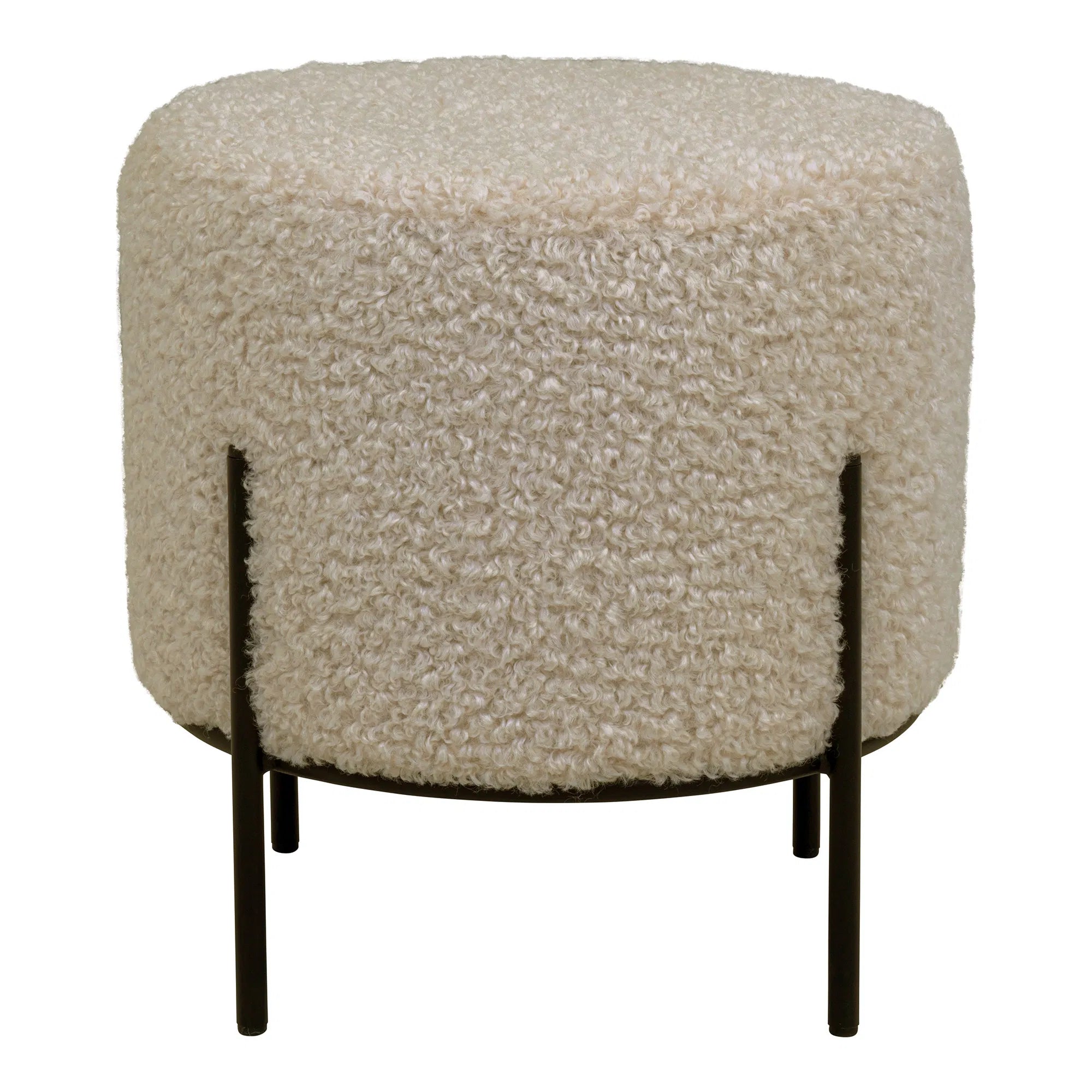 Beistellhocker Hanna a Bouclé Teddystoff