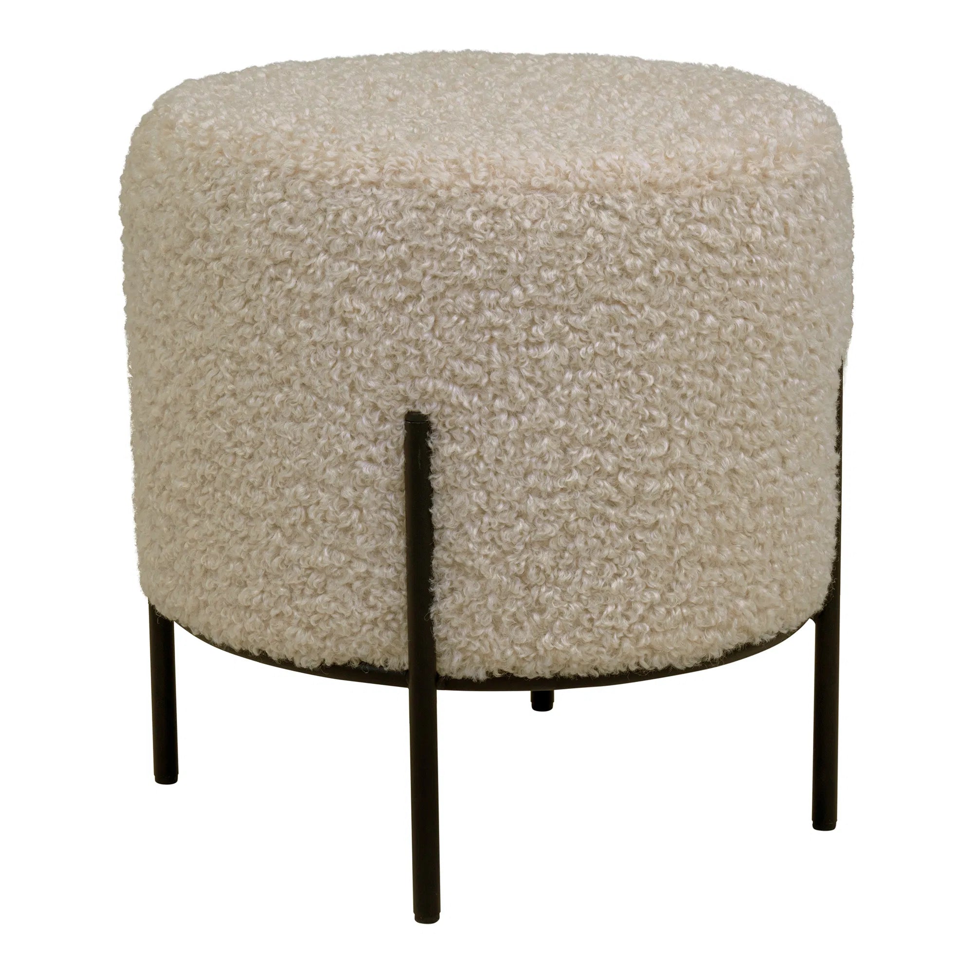 Beistellhocker Hanna a Bouclé Teddystoff