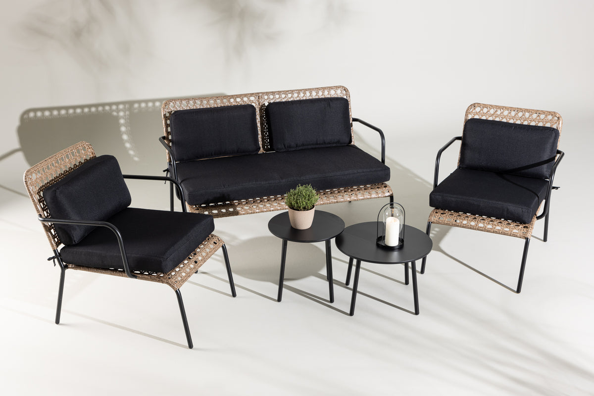 Loungeset Marocco - Récklehnen an Sëtzflächen aus Naturrattan