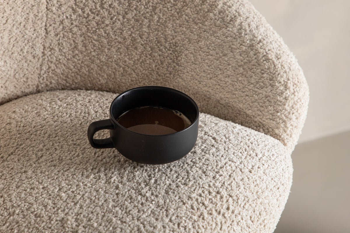 2er Set - Barhocker Briska mat Sëtz aus wäissem Teddyfell