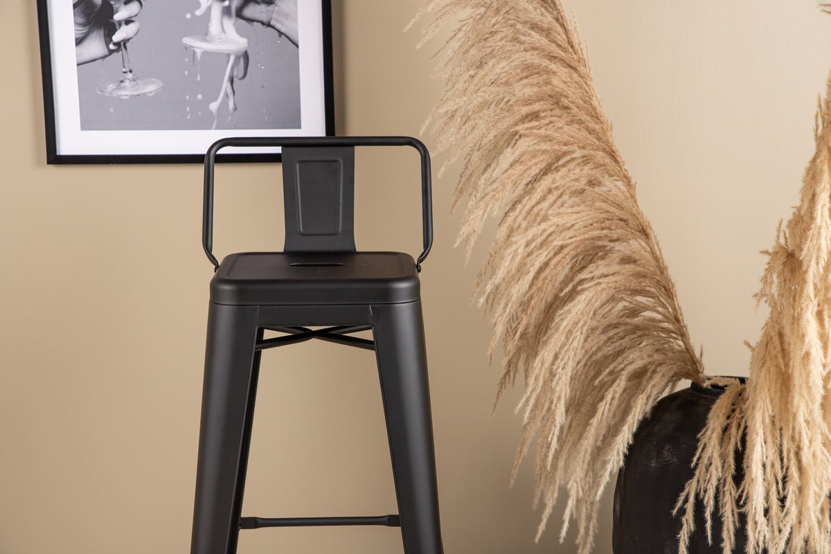 4er Set - Barhocker Tamo - Robust aus Stahl a Schwaarz