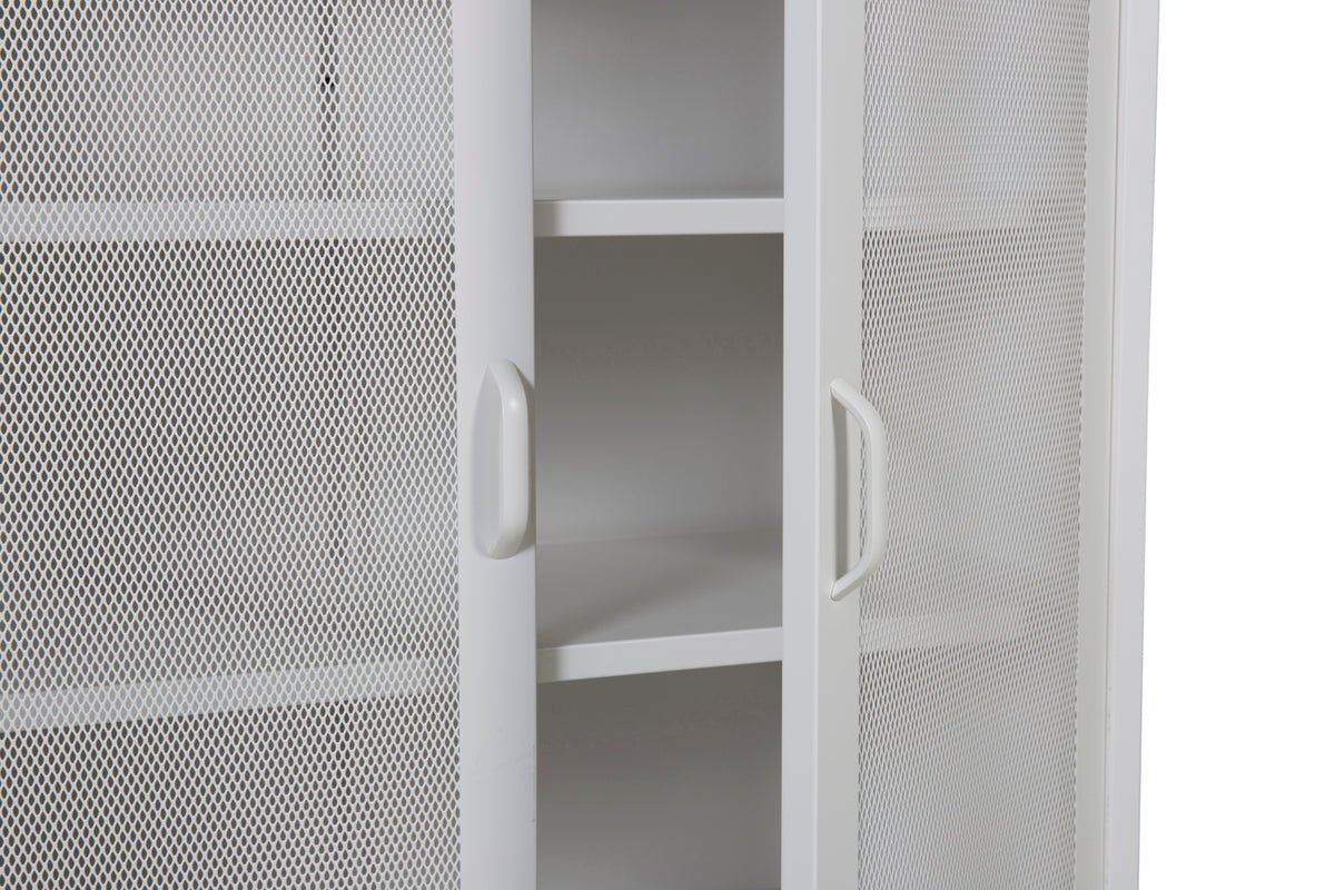 Kommode Faylen – Industrial-Design an Schwaarz, Wäiss & Gro