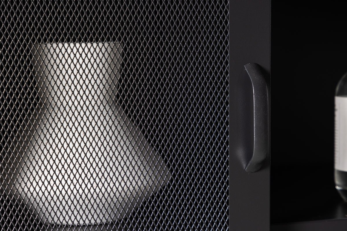 Kommode Faylen – Industrial-Design an Schwaarz, Wäiss & Gro