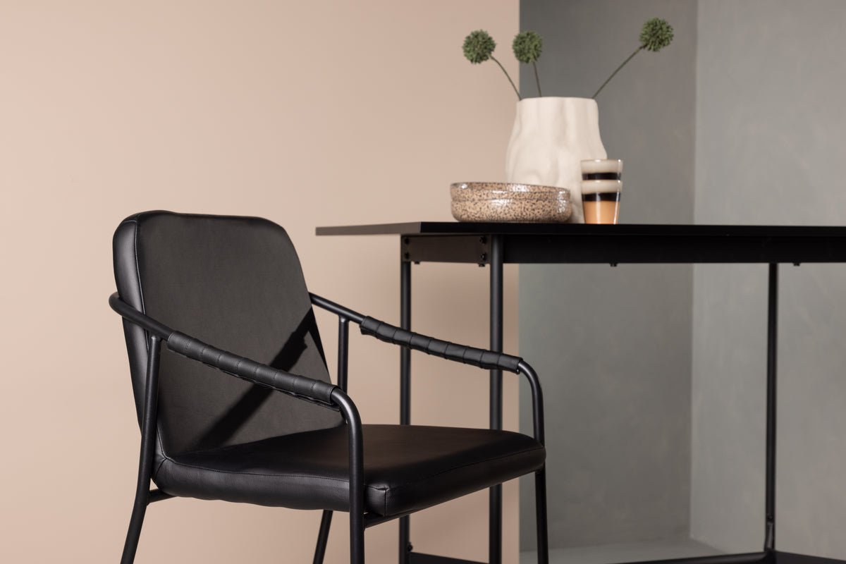 2er Set - Barhocker Vita aus schwaarzem PU mat Stolgestell