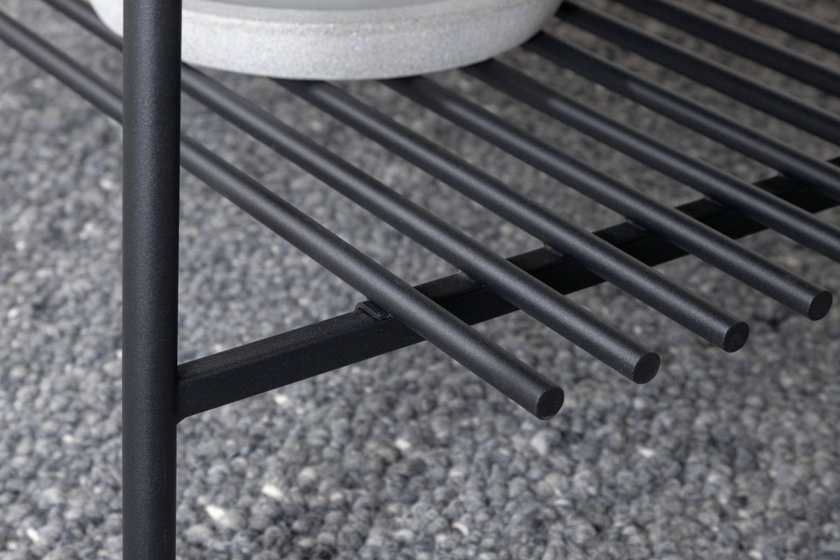 Couchtisch Staffan - an schwaarz mat Glasplack